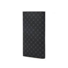 Daks (신세계강남점)DBWA2F121BK  LOUIS PVC블랙 가죽 로고 DD 패턴 장지갑 (DBW)DBWA2F121BK LOUIS PVC Black Leather Logo DD Pattern Long Wallet