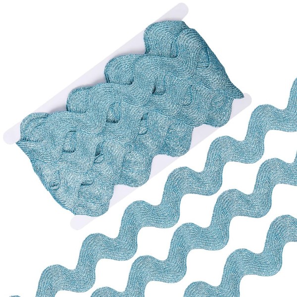 GORGECRAFT 40mm Metallic Rick Rack 10 Yards Glitter Ric Rac