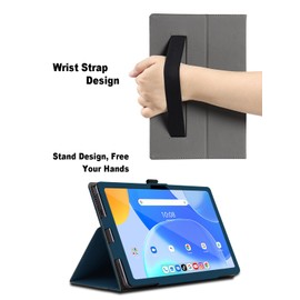 Case for UMIDIGI G3 Tab Ultra/G2 Tab/G1 Tab/G3 Tab 10.1 inch, Tab Ultra/G2 Tab/G1 Tab/G3 Tab Tablet Case, Folding Stand Protective Cover with Pencil Holder and Wrist Strap, Full Protection. (Blue)