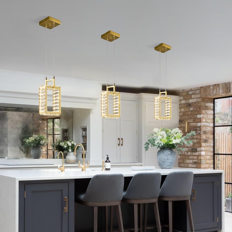 zhllmq Kitchen Island Mini Light Fixture Modern Led Crystal Pendant