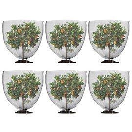 M METERXITY 6-Pack Garden Plant Netting, 3.3 x 3.3 Feet Fruit Trees Bird Netting W Drawstring for Protect Plant Flower from Bird Eating Blueberry Bush Netting Cover [Black]