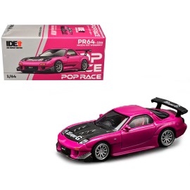DCD Mazda RX-7 Widebody RHD Pink Carbon Hood 1/64 Diecast Model Exclusive for Indonesia Diecast Expo 2024