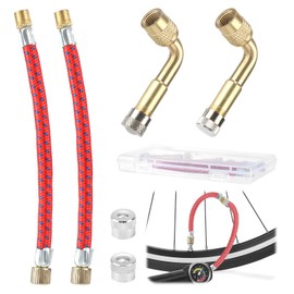 FAMCUCHE Valve Extension Car Valve Set, 2 Pieces 120 mm Flexible Rubber Car Valve Extension, Car Valve Adapter 90° Angle Valve, Valve Extensions for Car, Motorcycle, Bicycle, Scooter