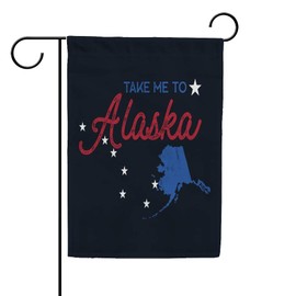 Rashu ﻿Vintage Alaska Garden Flag Welcome House Flag Vertical Double Sided Polyester Lawn Farmhouse Patio Yard Flag Indoor Outdoor Decoration