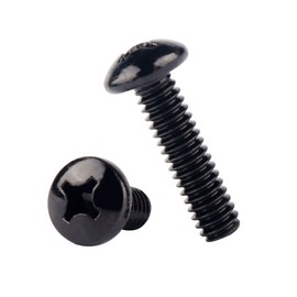 SZJIUZYD #6-32 x 1/2" Phillips Pan Head Machine Screws, 304 Stainless Steel 18-8, UNC Coarse Full Thread, 50PCS Black Finish