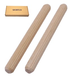 SKIR'CO (Pack of 100) Wooden Dowels 6x60mm Grooved Wood Dowels Fluted Pins for Furniture Grooved Dowels