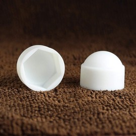 TERF® M6 White Plastic Hex Nut Bolt Dome Cap Cover M6 (10mm Spanner) Nut and Bolt Protective Caps Cover Hexagonal - Pack of 20