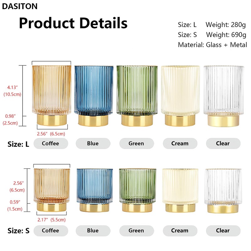 DASITON Makeup Brush holder Organizer,Crystal Cosmetic Makeup Brush Glass Brushes