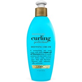 OGX, Crema Capilar Hidratante, para Definir Rizos, con Aceite de Argán de Marruecos, Ingredientes Botánicos, 177 ml