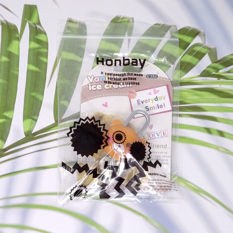 Honbay Cute Cartoon Animal Padlock Mini Brown Bear Padlock Lock