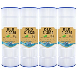 DLD C3030 Pool Filter Cartridge Replacement Hayward SwimClear C3030, C3020, C3025, Replace Pleatco PA81, Hayward CX580XRE, Unicel C-7483,L x OD: 19 3/4” x 7”,325 sq.ft，4-Pack