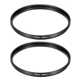 PATIKIL Step Down Ring Adapter 58mm to 58mm, 2 Pcs Filter Step-down Rings Camera Lens Filters Metal Ring Digital for ND IR DSLR Lenses, Black