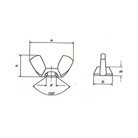M12 Wing Nut - A4 Stainless Steel Pack Size : 2