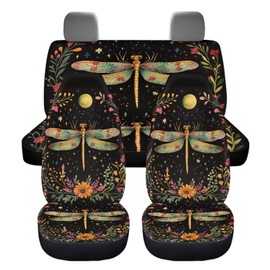 chaqlin chaqlin Art Libellen-Autositzbezug-Set fr Damen, Auto-Innenzubeh?r, 4-teilig, universeller Autositzschoner fr Vorder- und Rcksitze, passend fr die meisten Autos, SUVs, Lieferwagen