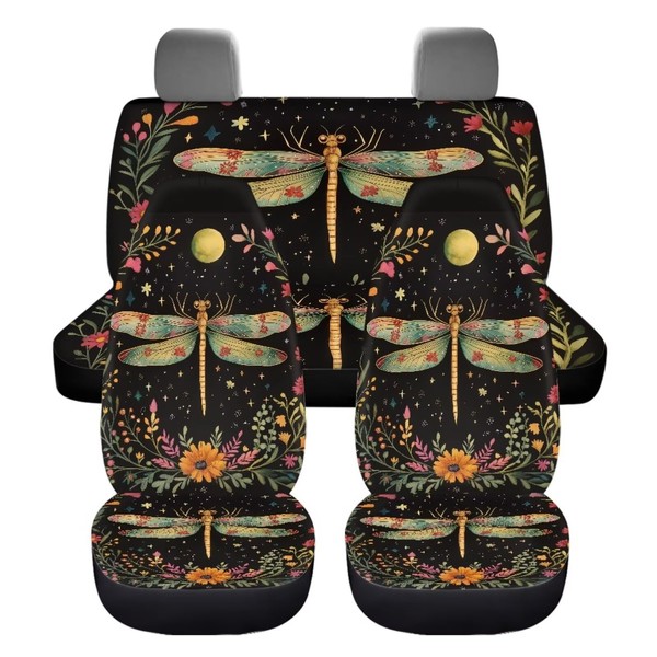 chaqlin chaqlin Art Libellen-Autositzbezug-Set fr Damen, Auto-Innenzubeh?r, 4-teilig, universeller Autositzschoner