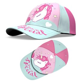 Unicorn Kids Baseball Cap, Light Green Summer Sun Hat, Adjustable Sports Cotton Cap for Girls 3+ Years, Any Hot Summer Day