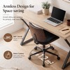 Armless Office Chair, Small Comfy Leather Desk Chair with Wheels