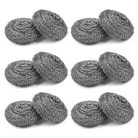 Steel Wool, Dish Scrubber, Steel Wool Scrubber, Stainless Steel Scouring Pad Sponge, Kitchen Cleaning Ball, Easy to Scoure Tough Kitchen Greasy Dirt for Cleaning Dishes, Pots, Pans and Ovens
