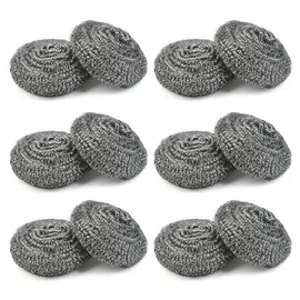 Steel Wool, Dish Scrubber, Steel Wool Scrubber, Stainless Steel Scouring Pad Sponge, Kitchen Cleaning Ball, Easy to Scoure Tough Kitchen Greasy Dirt for Cleaning Dishes, Pots, Pans and Ovens