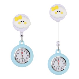 Enjiror Blue Nurse Watch Fob Watch Retractable Clip On Watch Medical Pocket Watch Hanging Nurse Watch Telescopic Fob Watch Gift Watch for Women Nurse Doctor