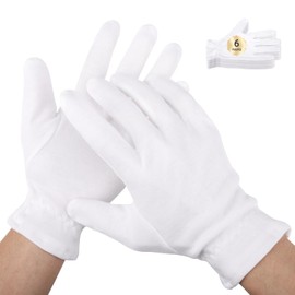 Segbeauty 12 Counts Moisturizing Hand Gloves with Elastic Band, Extra Large Lotion Gloves Overnight for Women, 6 Pairs Moisture Sleeping Gloves for Dry Hands, Thick Cotton Work Gloves for Art Handling