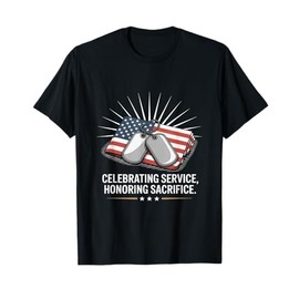 Celebrating Service Honoring Sacrifice Veterans Day T-Shirt
