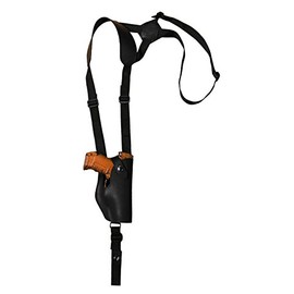 Barsony New Black Leather Vertical Shoulder Holster Compatible with Glock 19 23 26 27 28 39 Right