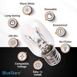 BlueStars E12 T20 Incandescent Bulbs Salt Lamp 120V 25W High Output Warm White Light 2700K 150lm for Himalayan Salt Lamps & Baskets, Scentsy Plug-in & Wax Warmers, Night Lights - Pack of 8