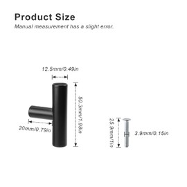 JANDH Small Stainless Steel Drawer Knobs Black Door Knobs Modern for Cupboards Dressing Tables Pack of 10