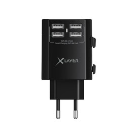 XLayer International Travel Adapter Worldwide Universal USA UK England Australia Socket Adapter for Over 220 Countries Black