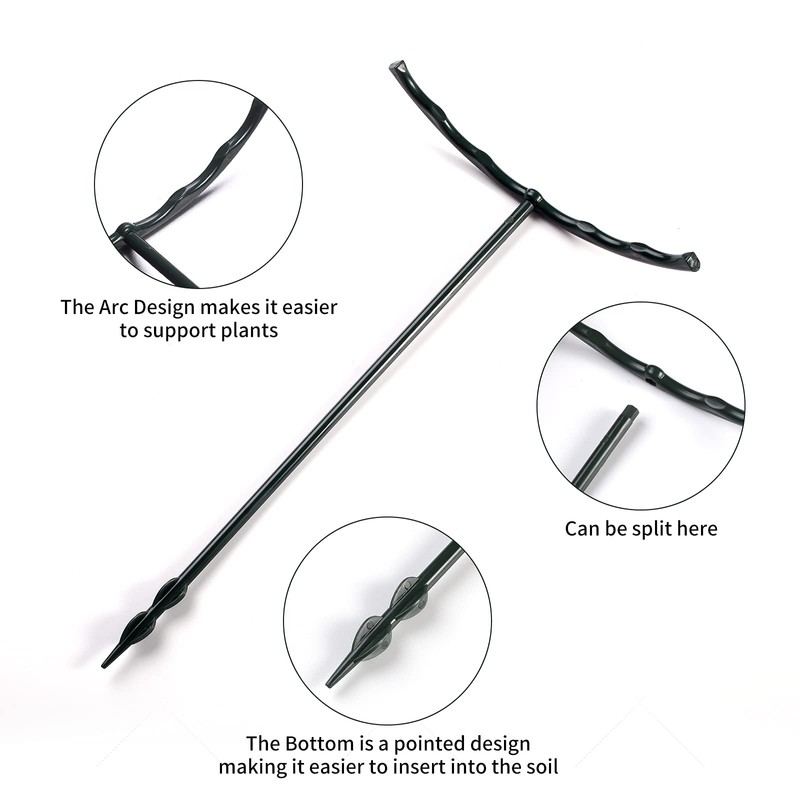 12 Pack Plant Support Stakes with 24 Pcs Clips, Half