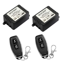 QIACHIP DC 12 V Wireless Remote Control Switch RF Relay Receiver with 2 Transmitters 433 MHz EV1527 Learning Code Programmable Remote Control Switch