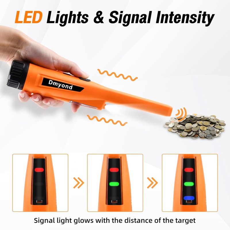 Dmyond Metal Detector Pinpointer & Accessories - IP68 Full Waterproof