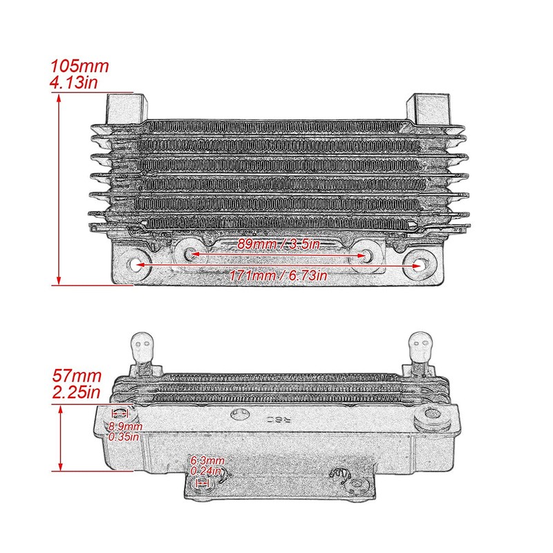 HDBUBALUS Motorcycle Oil Cooler Radiator Fit for Harley Touring Road