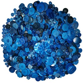 1600Pcs Blue Craft Buttons in Bulk Navy Blue Buttons for Crafts Dark Blue Assorted Art Buttons for DIY Crafting Sewing Decorations