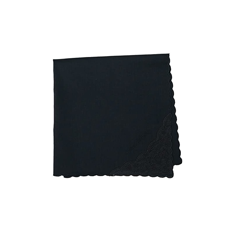 Laura Ashley 05608004 Women's Handkerchief Embroidered Handkerchief, Black