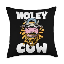 Holey Cow Piercer Piercing Studio Throw Pillow