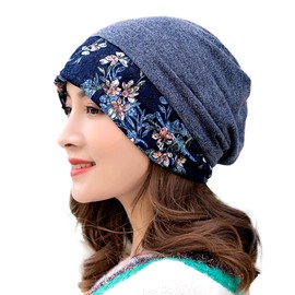 Electric Circus Women's Knit Cap, Medical Hat, Care Hat, Knit Hat, Watch Cap, Hairband, blue, Free size