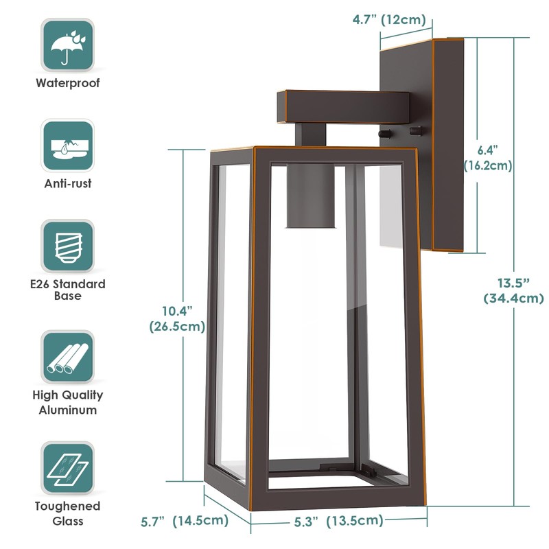 MAXvolador Outdoor Wall Sconce, Large Exterior Waterproof Wall Lantern Light