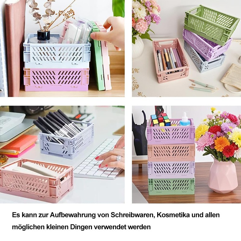 Folding Box, Pack of 4 Small Storage Baskets, Folding Box,