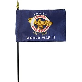 World War II Commemorative - 4 in. x 6 in. Military Stick Flag
