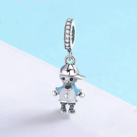ABAOLA Boy or Girl Dangle 925 Sterling Silver Child Charm Beads for Fashion Charms Bracelet & Necklace (blue)