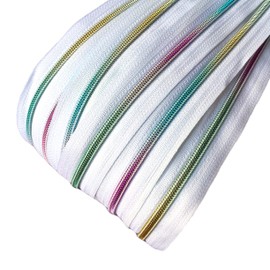 Schnoschi 2 m endless zip white with rainbow effect 5 mm running rail + 5 zips, spiral zip