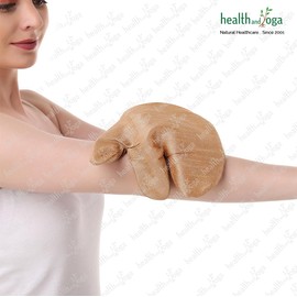 Silk Garshana Ayurvedic Massage Gloves - Electro Static Lymph Circulation Boost - 100% Natural Dry Skin Brushing and Exfoliation and Excess Fat Treatment - Mitt Style 1 Pair