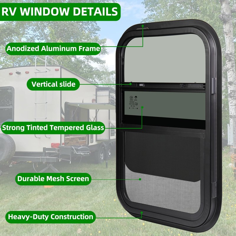 RV Camper Windows,RV Windows for Cargo Trailer Utility Travel Trailer