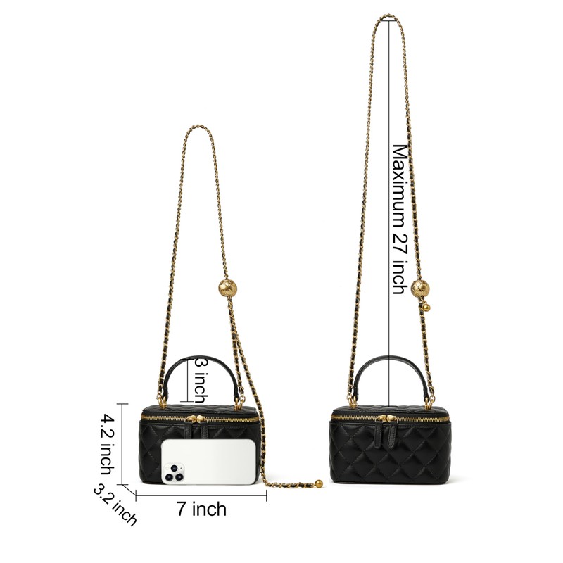DORIS&JACKY Small Quilted Square Box Crossbody Purse For Women Designer