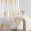 MIULEE Curtains with Yellow and White Leaves Pattern, Embroidery Curtain