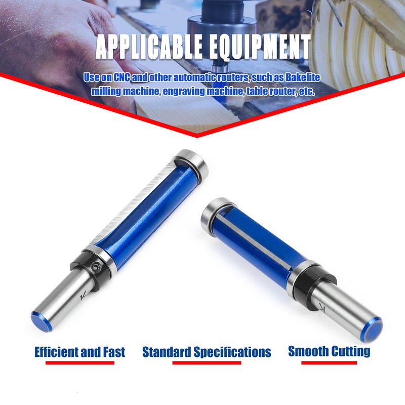 NICAVKIT Top and Bottom Bearing Flush Trim Router Bit 1/2