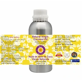 Deve Herbes Natural Virgin Coconut Oil (Cocos nucifera) Natural Therapeutic Grade Cold Pressed 630ml (21 oz)