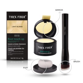 THICK FIBER Root Touch Up Puder, Root Cover Up Haaransatzpuder für dünnes Haar – Wasser- und schweißresistentes Haarausfall-Abdeckset mit Haarpuder für Frauen mit dünner werdendem Haar, inkl. Pinsel (